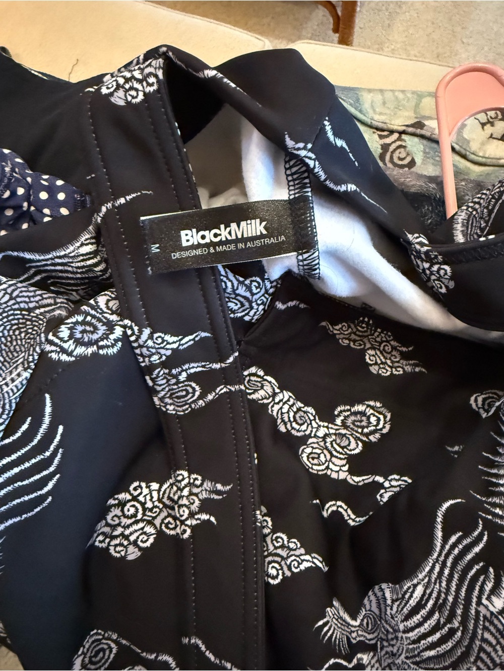 Blackmilk Black Dragon-Print Overalls Jumpsuit - Picture 6 of 6